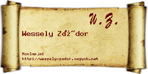 Wessely Zádor névjegykártya